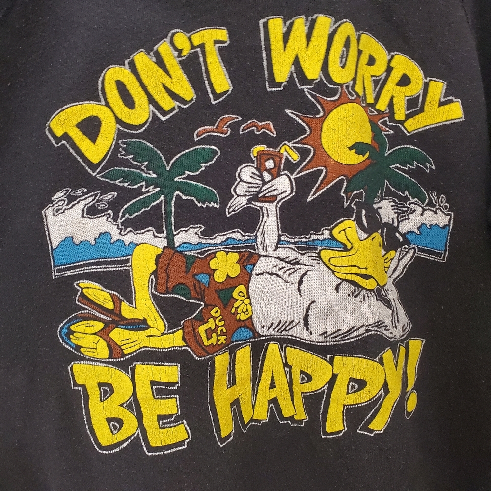 Vintage cartoon print crew neck. Oversized fit